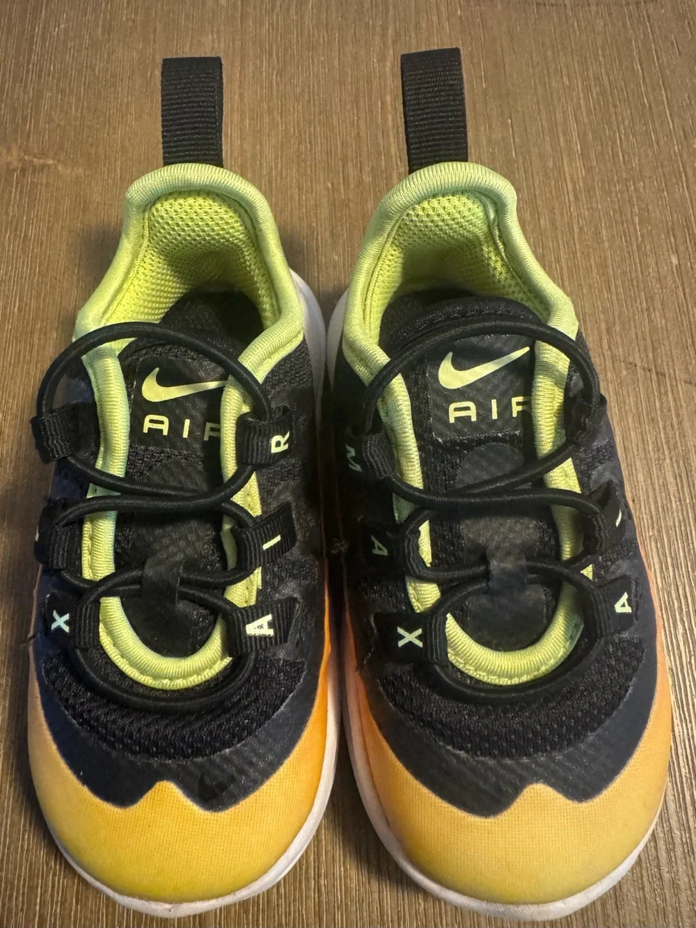 Nike Kids Black, Orange & Neon Yellow Athletic Sneakers